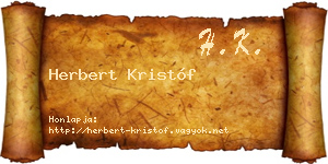 Herbert Kristóf névjegykártya